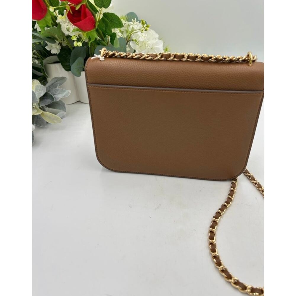 Women's TORY BURCH BRITTEN shoulder bag crafted in moose brown leather/ gold - Picture 4 of 10